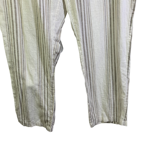 H&M‎ Beige Striped Regular Fit Linen Blend Trouser Pants - NWT - Picture 6 of 14